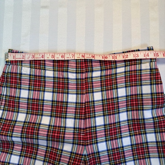 J. Crew Wool Blend Plaid Red and Black Trousers Pants Sz 8 Lined 4 Pocket NWOT - Picture 5 of 14